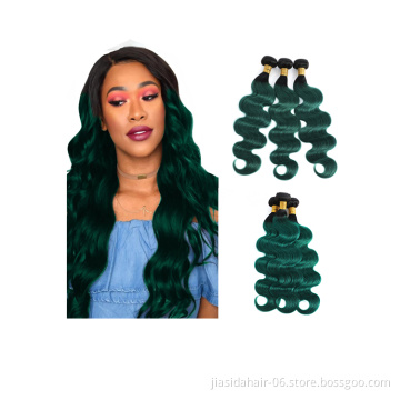 Best Quality Ombre Green 10A Brazilian cuticle aligned  100% Human Hair Wholesale Raw Virgin Body Wave Brazilian Hair Bundles